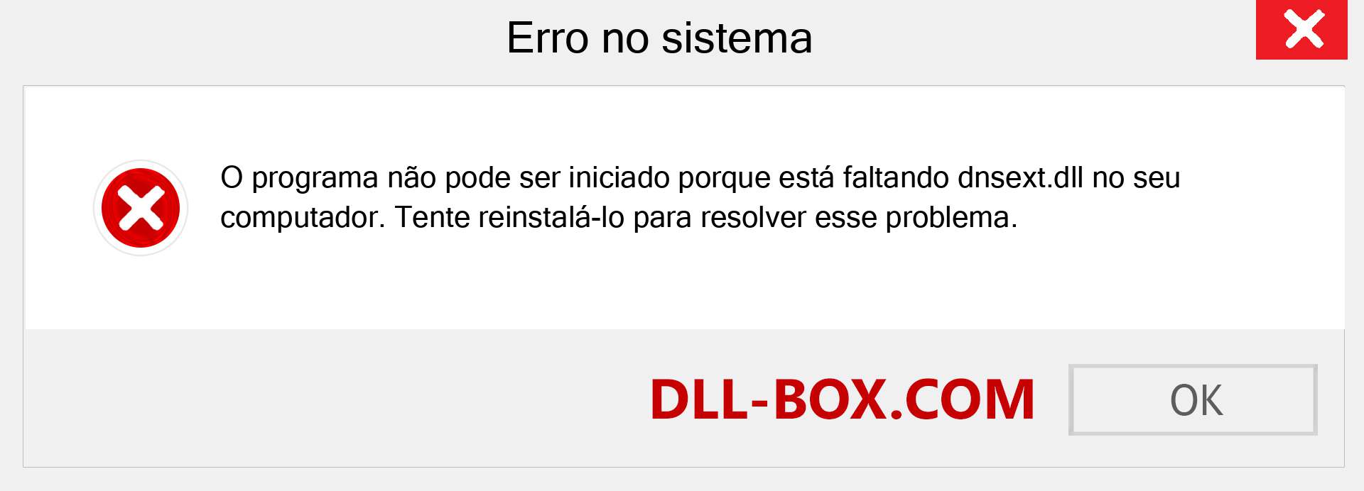 Arquivo dnsext.dll ausente ?. Download para Windows 7, 8, 10 - Correção de erro ausente dnsext dll no Windows, fotos, imagens